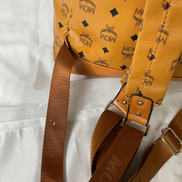 MCM Tan Backpack with Iconic Monogram Design - Picture 7 of 12